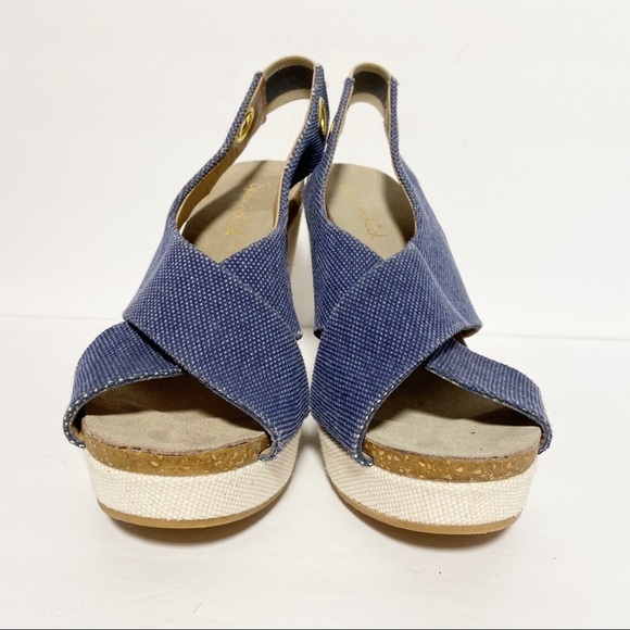 Splendid Slingback Wedge‎ Peep Toe Sandal - Picture 2 of 8